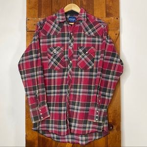 Red Wrangler Long Sleeve Flannel